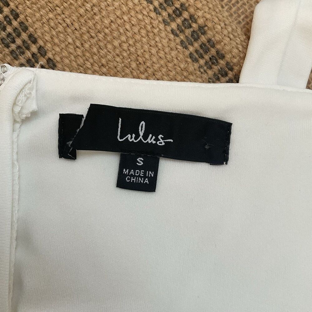 Lulus Glowing Allure Dress White Mini Bodycon Rhinestone Size S - Picture 11 of 12